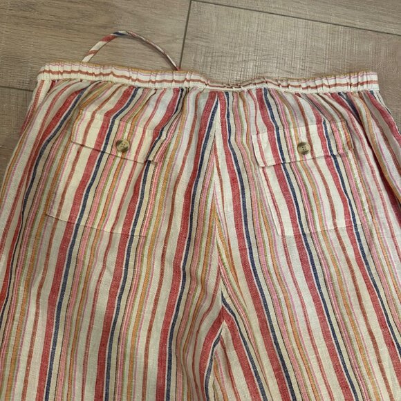 BOSTON PROPER WOMENS MULTI COLOR STRIPE LINEN PANTS NEW SIZE 14 - Picture 11 of 12